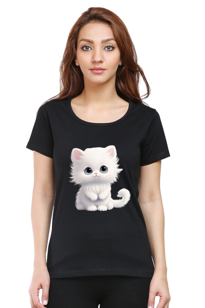 Purrfect Companion - Cute Cat Women's T-Shirt - Quirkylook